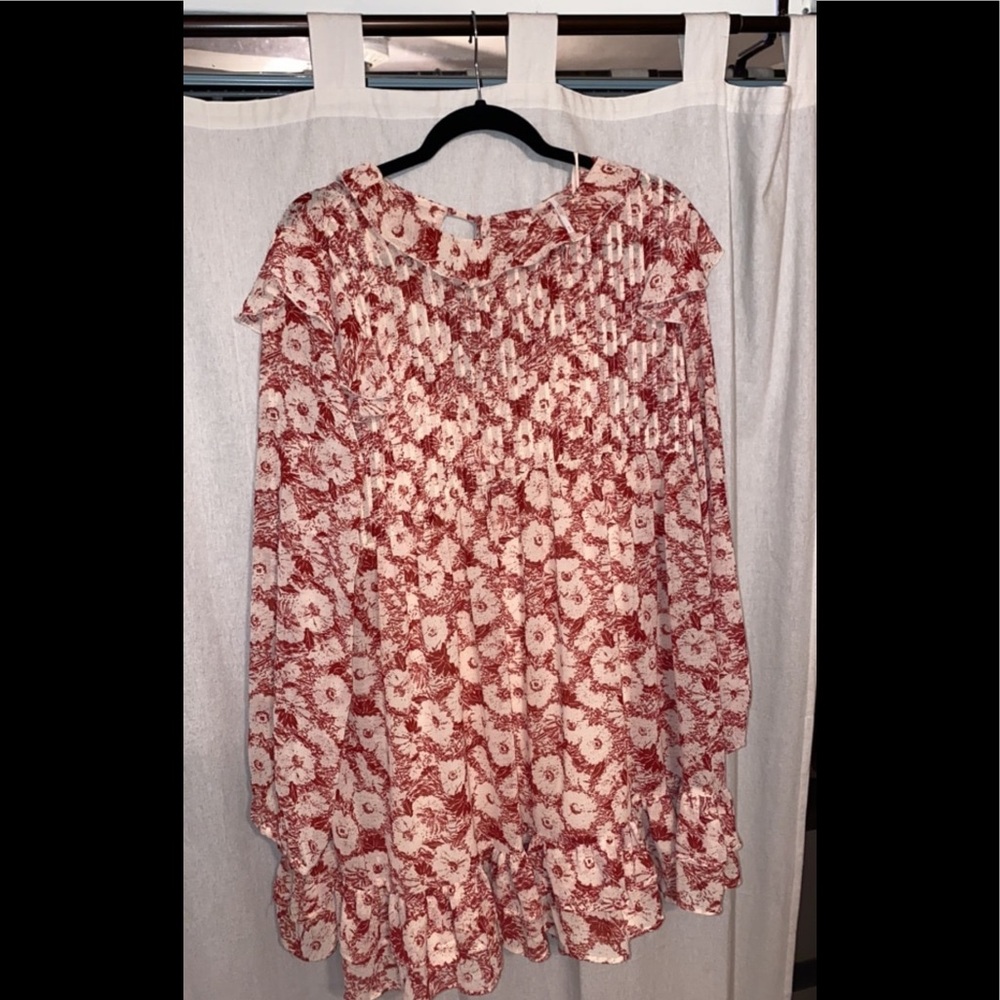 Free People Floral Red Dress